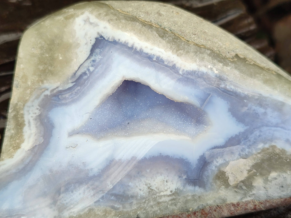 Polished Blue Lace Agate Stranding Free Forms x 3 From Malawi - Toprock Gemstones and Minerals 