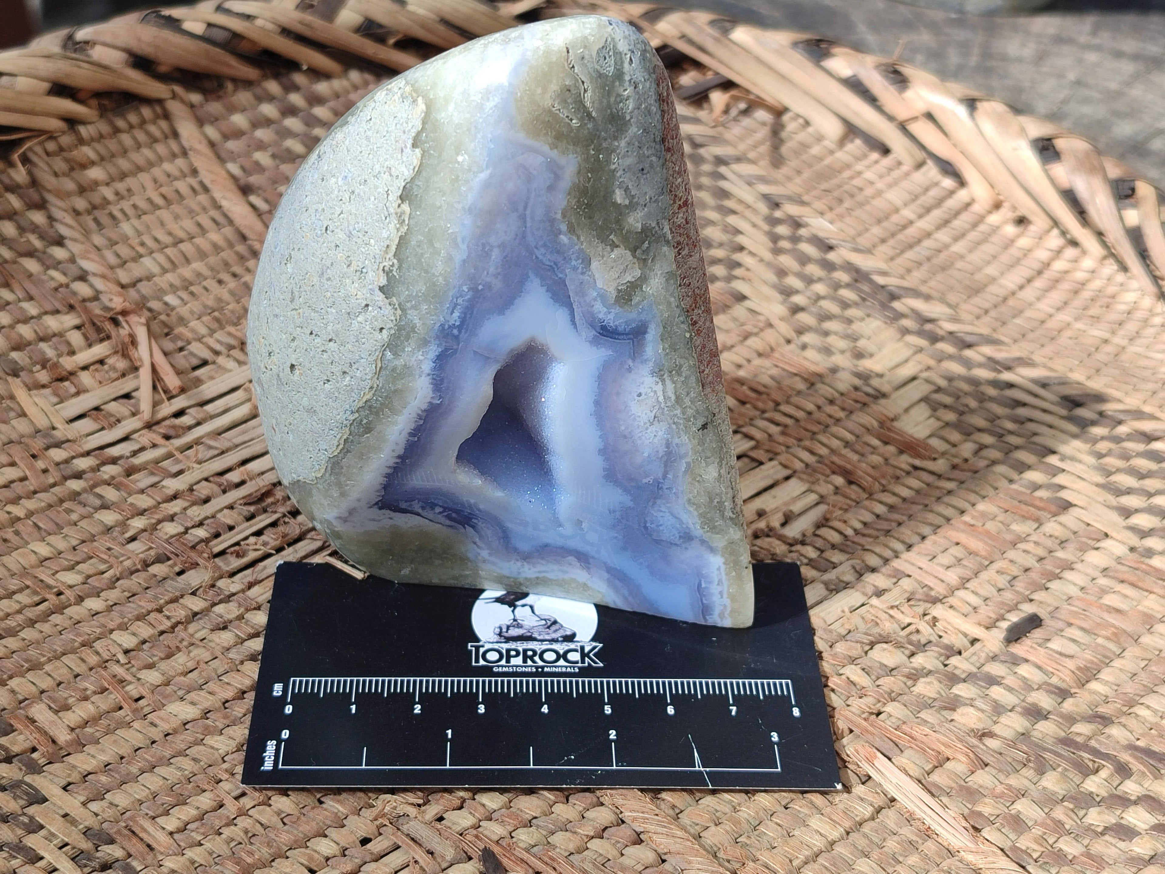 Polished Blue Lace Agate Stranding Free Forms x 3 From Malawi - Toprock Gemstones and Minerals 