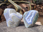 Polished Blue Lace Agate Stranding Free Forms x 3 From Malawi - Toprock Gemstones and Minerals 