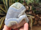 Polished Blue Lace Agate Stranding Free Forms x 3 From Malawi - Toprock Gemstones and Minerals 