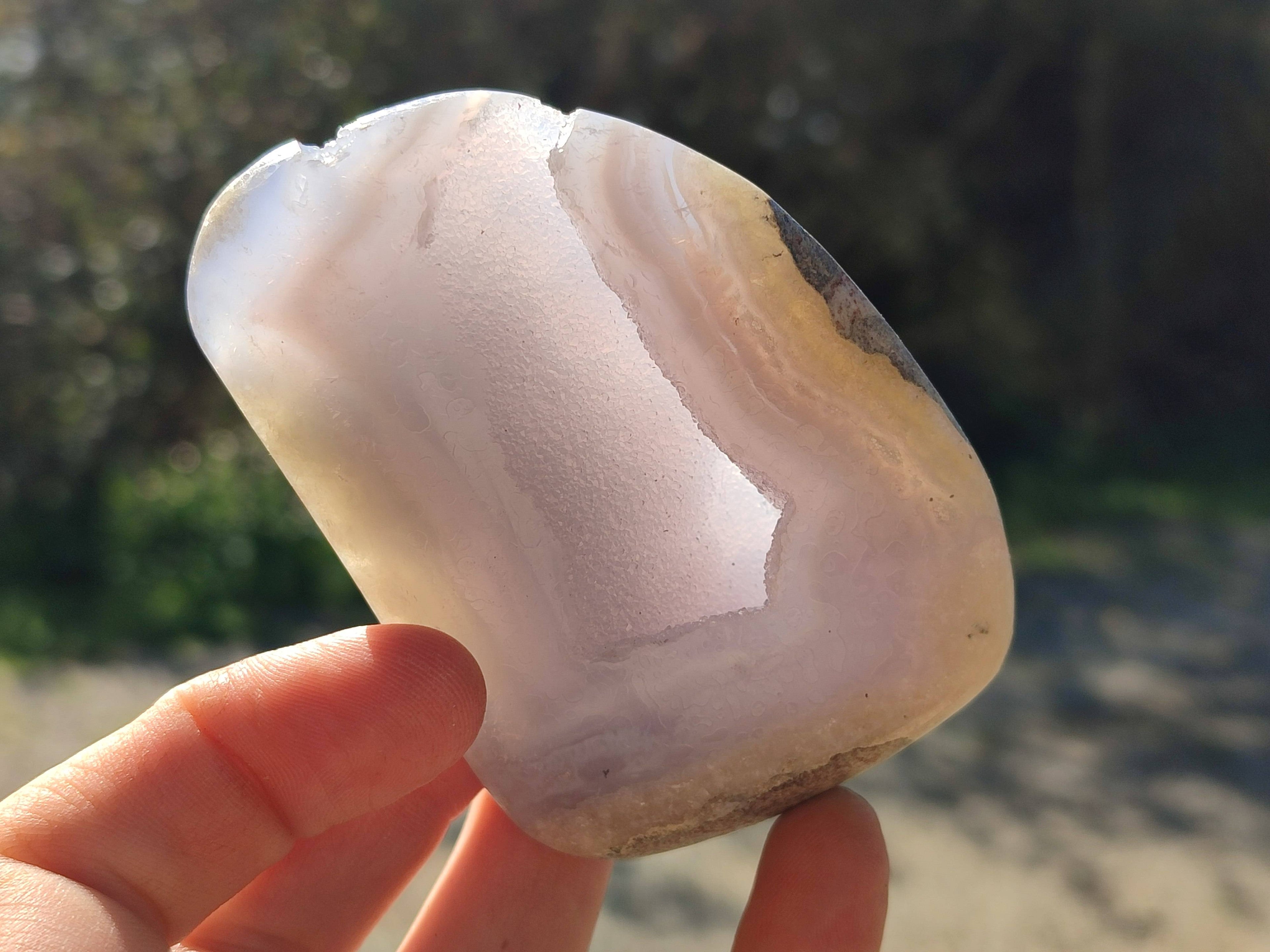 Polished Blue Lace Agate Standing Free Forms x 6 From Malawi - Toprock Gemstones and Minerals 