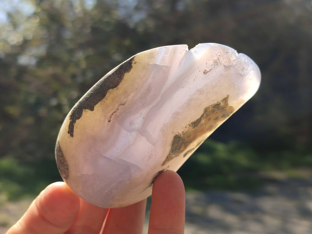 Polished Blue Lace Agate Standing Free Forms x 6 From Malawi - Toprock Gemstones and Minerals 