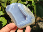 Polished Blue Lace Agate Standing Free Forms x 6 From Malawi - Toprock Gemstones and Minerals 