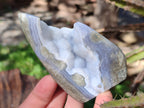 Polished Blue Lace Agate Standing Free Forms x 6 From Malawi - Toprock Gemstones and Minerals 
