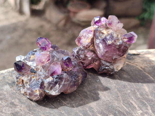 Hand Made Conglomerate Window Amethyst Specimens x 12 From Chiredzi, Zimbabwe