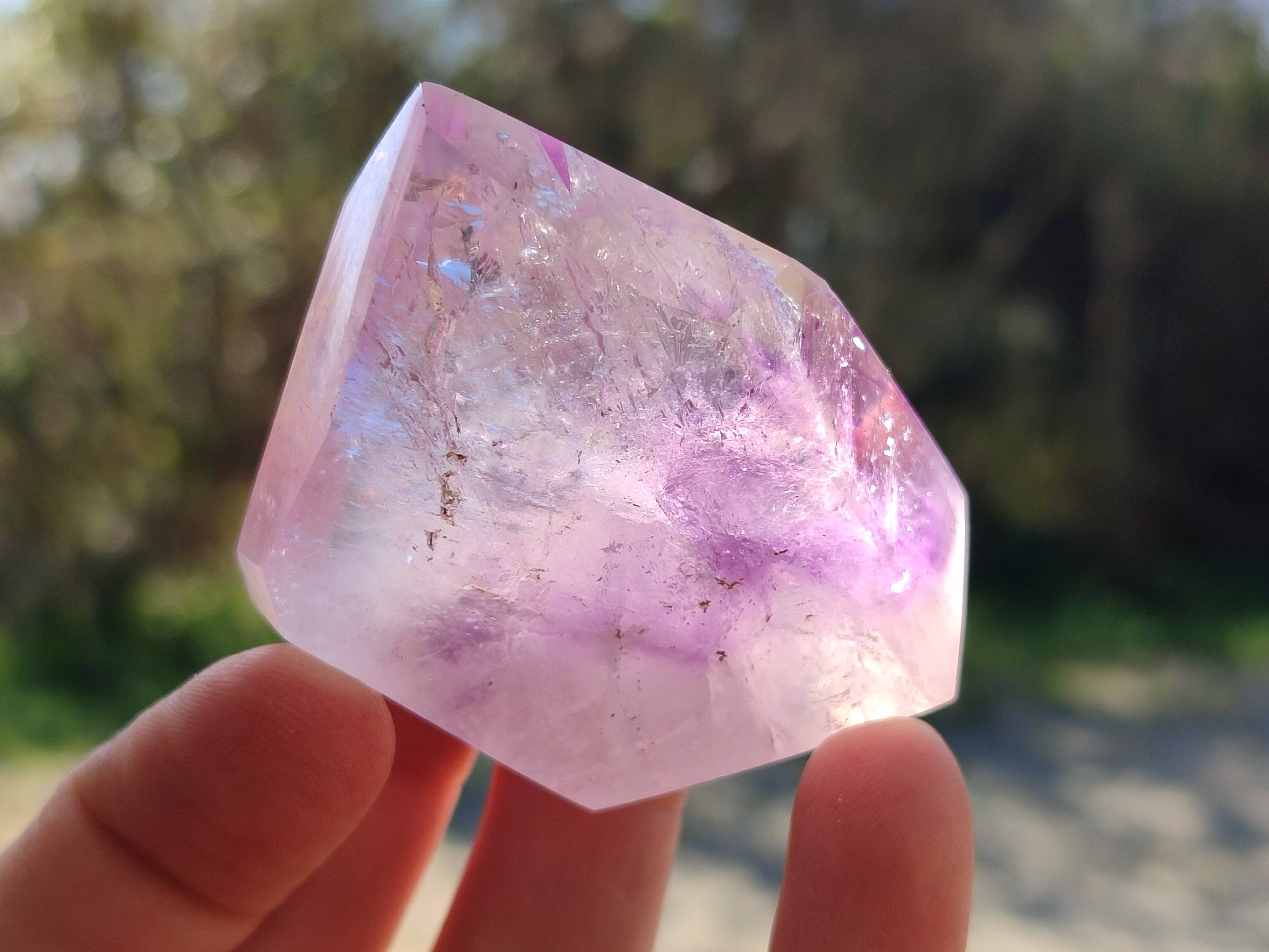 Polished Window Amethyst Crystals x 12 From Madagascar - Toprock Gemstones and Minerals 