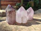 Polished Window Amethyst Crystals x 12 From Madagascar - Toprock Gemstones and Minerals 