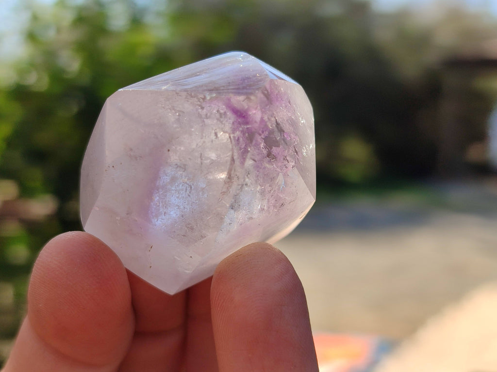 Polished Window Amethyst Crystals x 12 From Madagascar - Toprock Gemstones and Minerals 