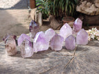 Polished Window Amethyst Crystals x 12 From Madagascar - Toprock Gemstones and Minerals 