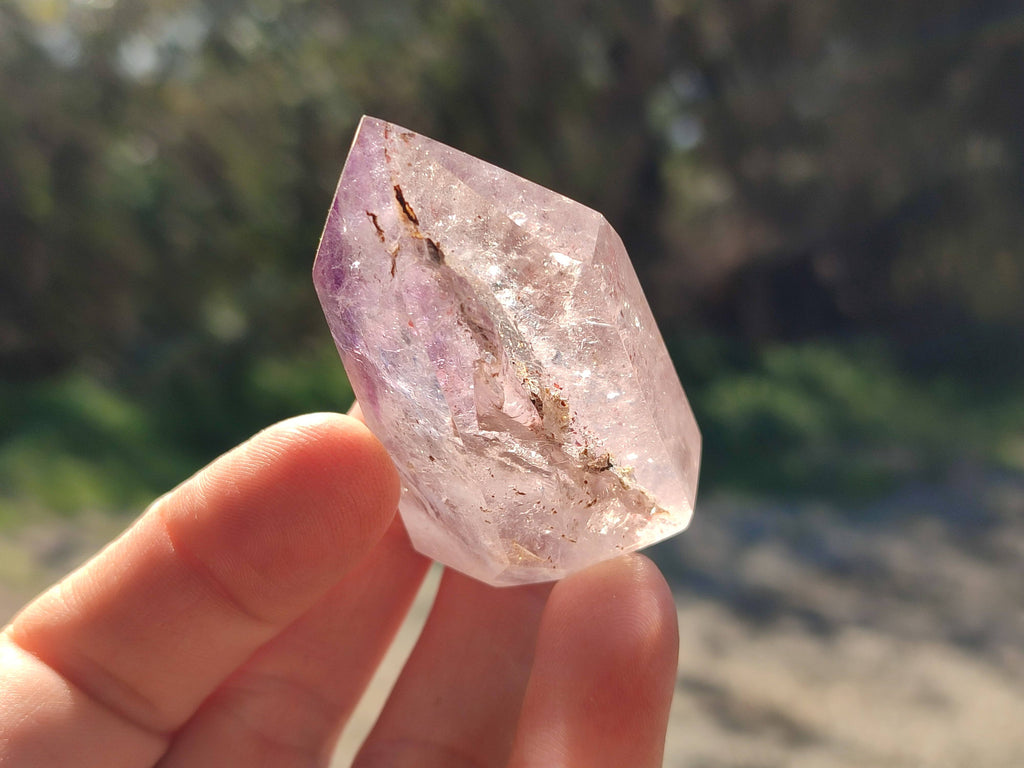 Polished Window Amethyst Crystals x 12 From Madagascar - Toprock Gemstones and Minerals 