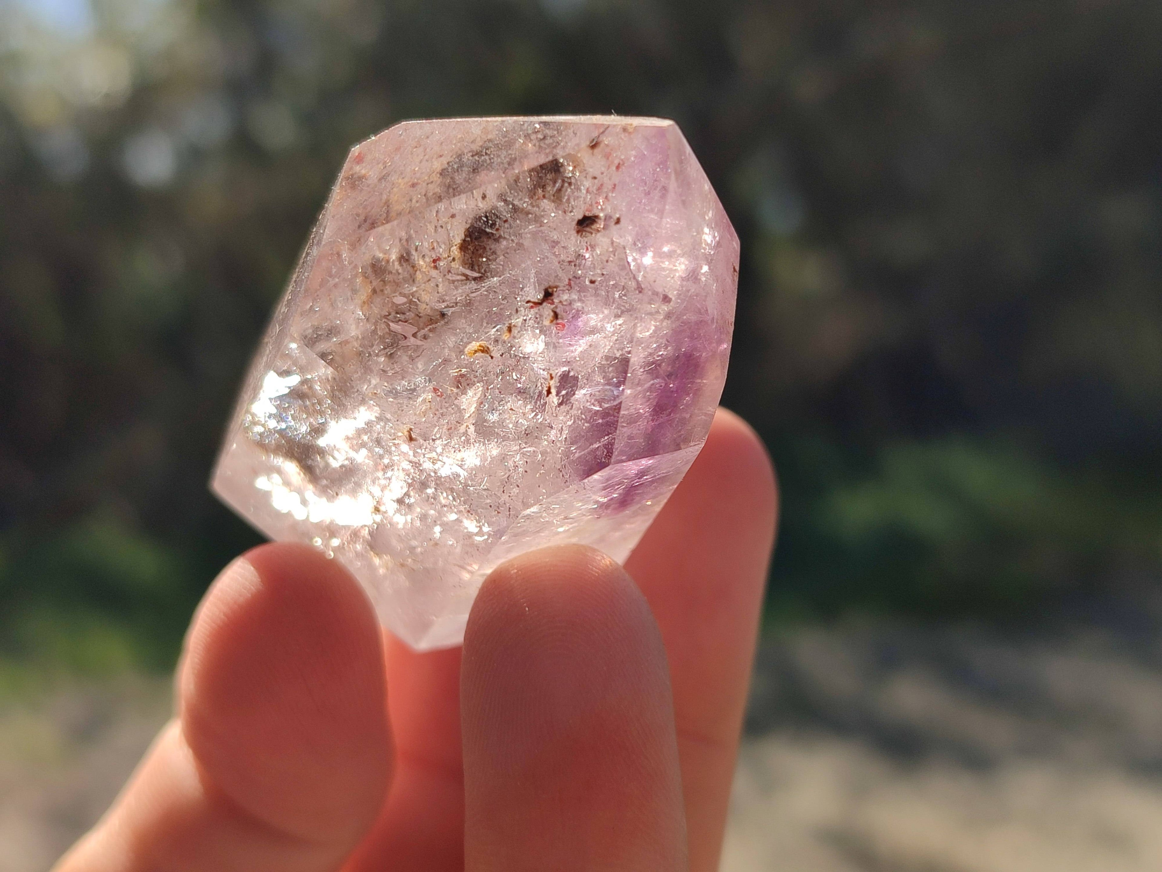 Polished Window Amethyst Crystals x 12 From Madagascar - Toprock Gemstones and Minerals 