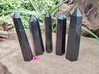 Polished Black Basalt Points x 5 From Madagascar - Toprock Gemstones and Minerals 