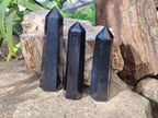 Polished Black Basalt Points x 5 From Madagascar - Toprock Gemstones and Minerals 
