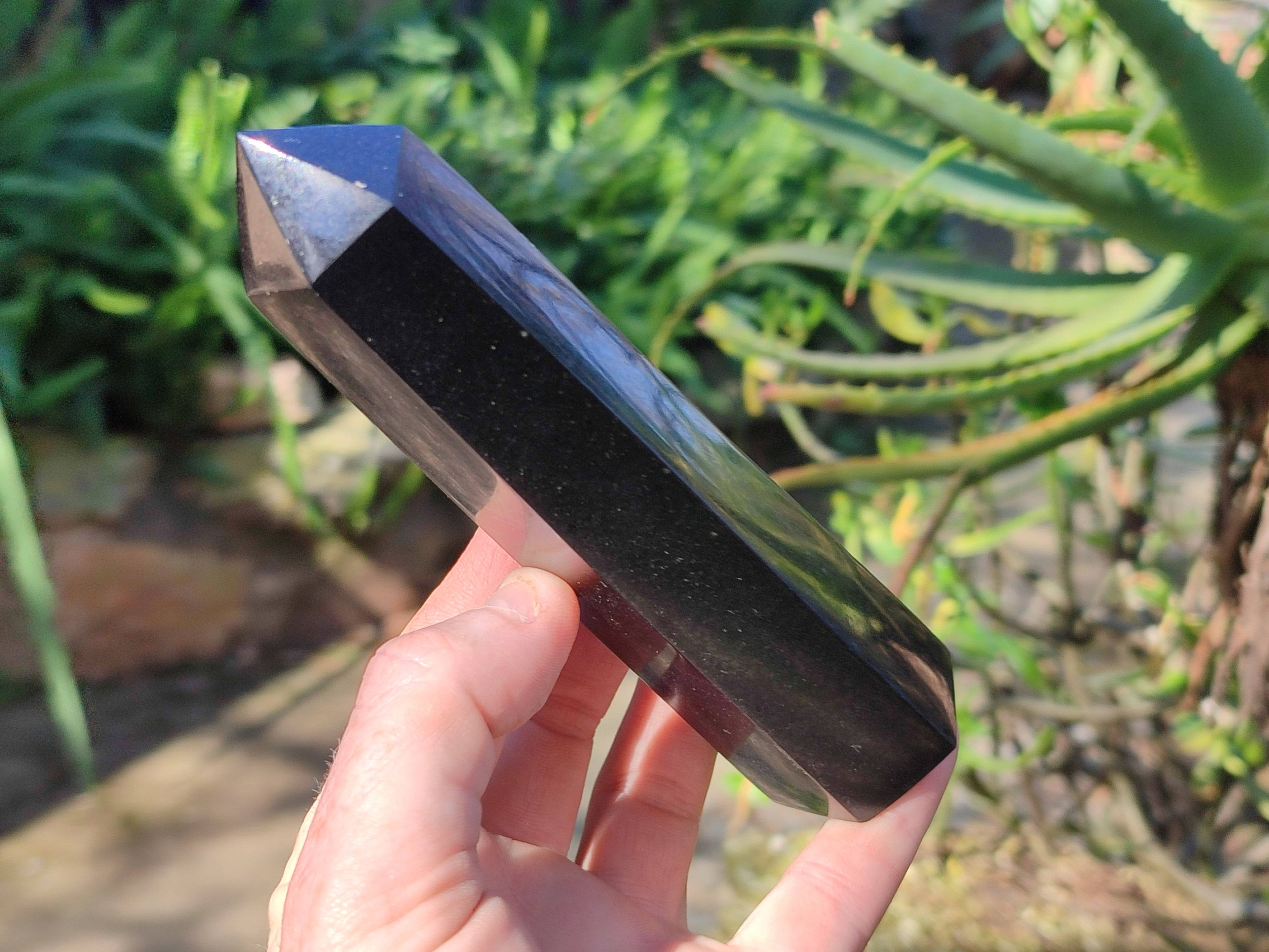 Polished Black Basalt Points x 5 From Madagascar - Toprock Gemstones and Minerals 