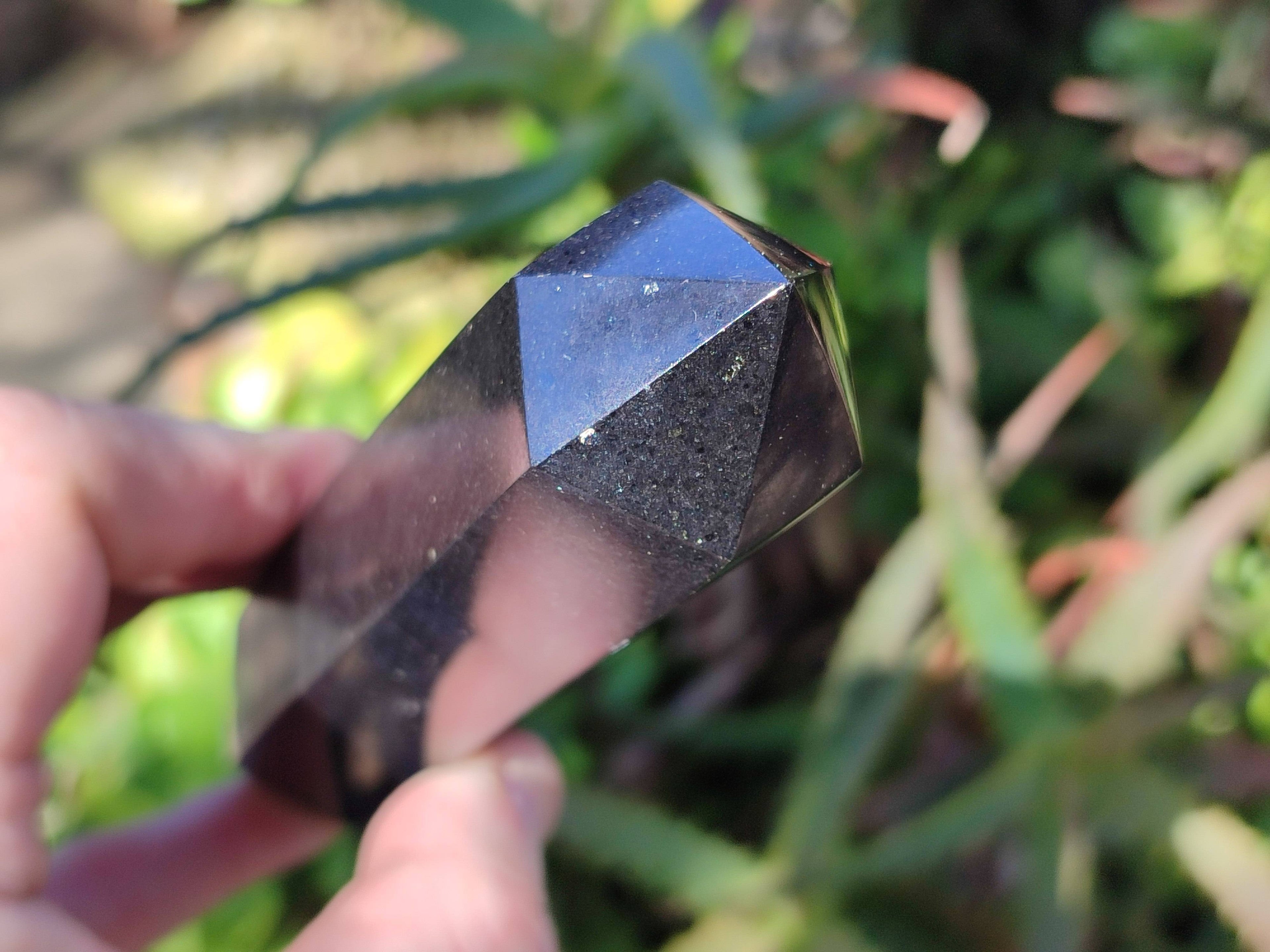 Polished Black Basalt Points x 5 From Madagascar - Toprock Gemstones and Minerals 
