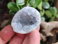 Polished Celestite Geodes x 5 From Sakoany, Madagascar