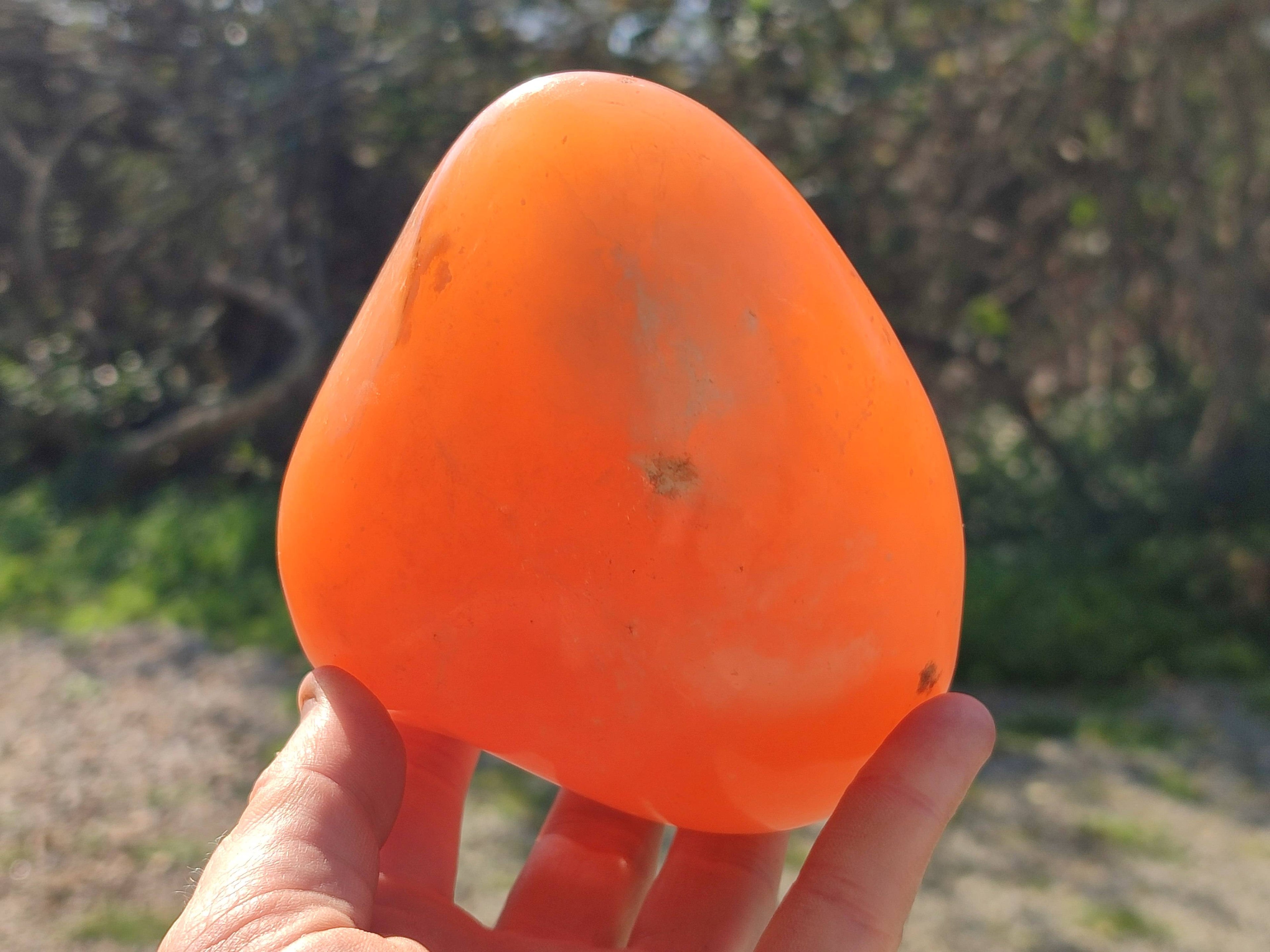 Polished Orange Twist Calcite Standing Free Forms x 2 From Madagascar - Toprock Gemstones and Minerals 
