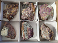 Natural Metallic Purpurite Cobbed Specimens x 6 From Erongo, Namibia