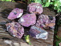 Natural Metallic Purpurite Cobbed Specimens x 6 From Erongo, Namibia