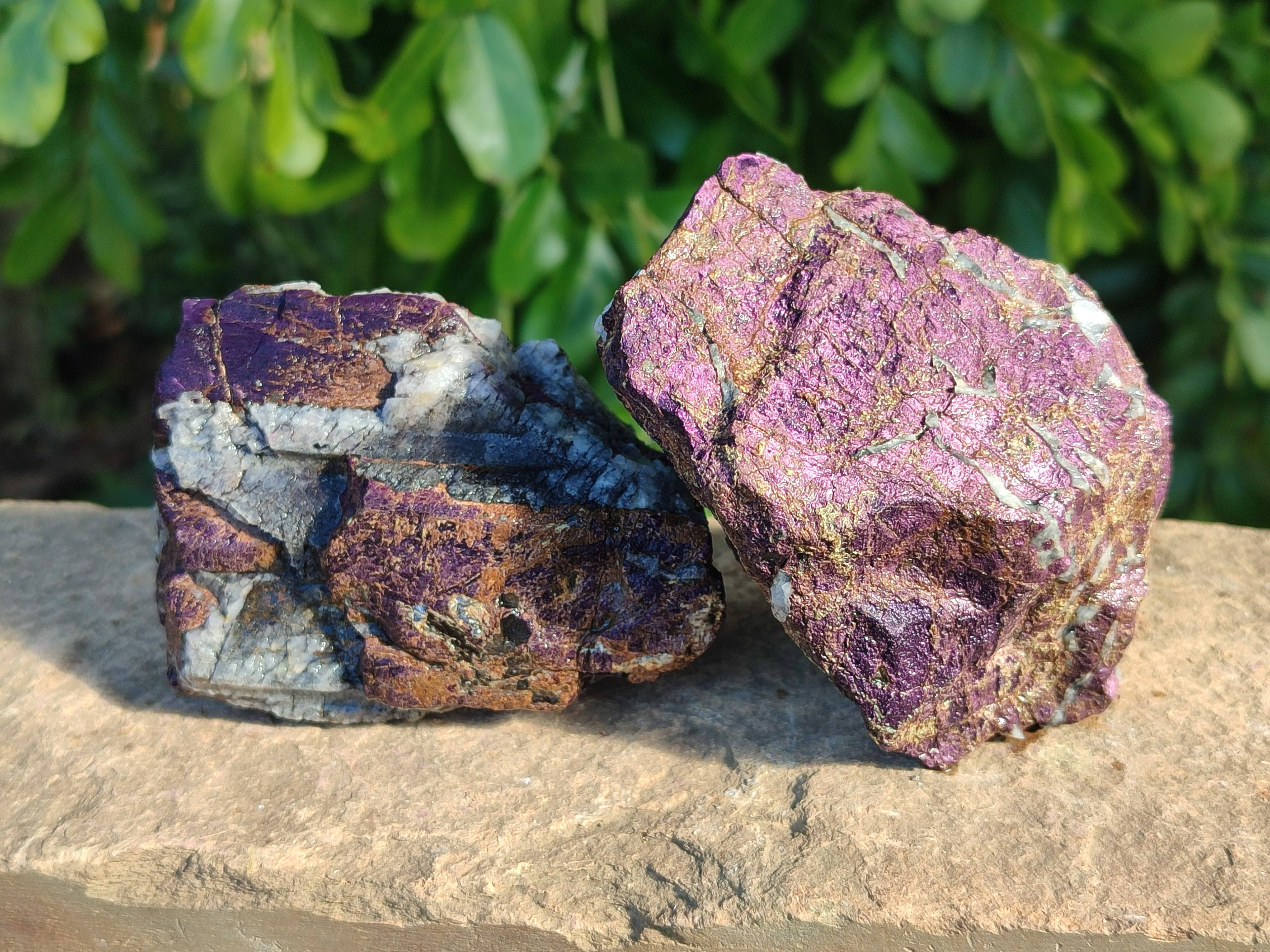 Natural Metallic Purpurite Cobbed Specimens x 6 From Erongo, Namibia - Toprock Gemstones and Minerals 