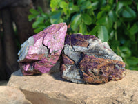 Natural Metallic Purpurite Cobbed Specimens x 6 From Erongo, Namibia
