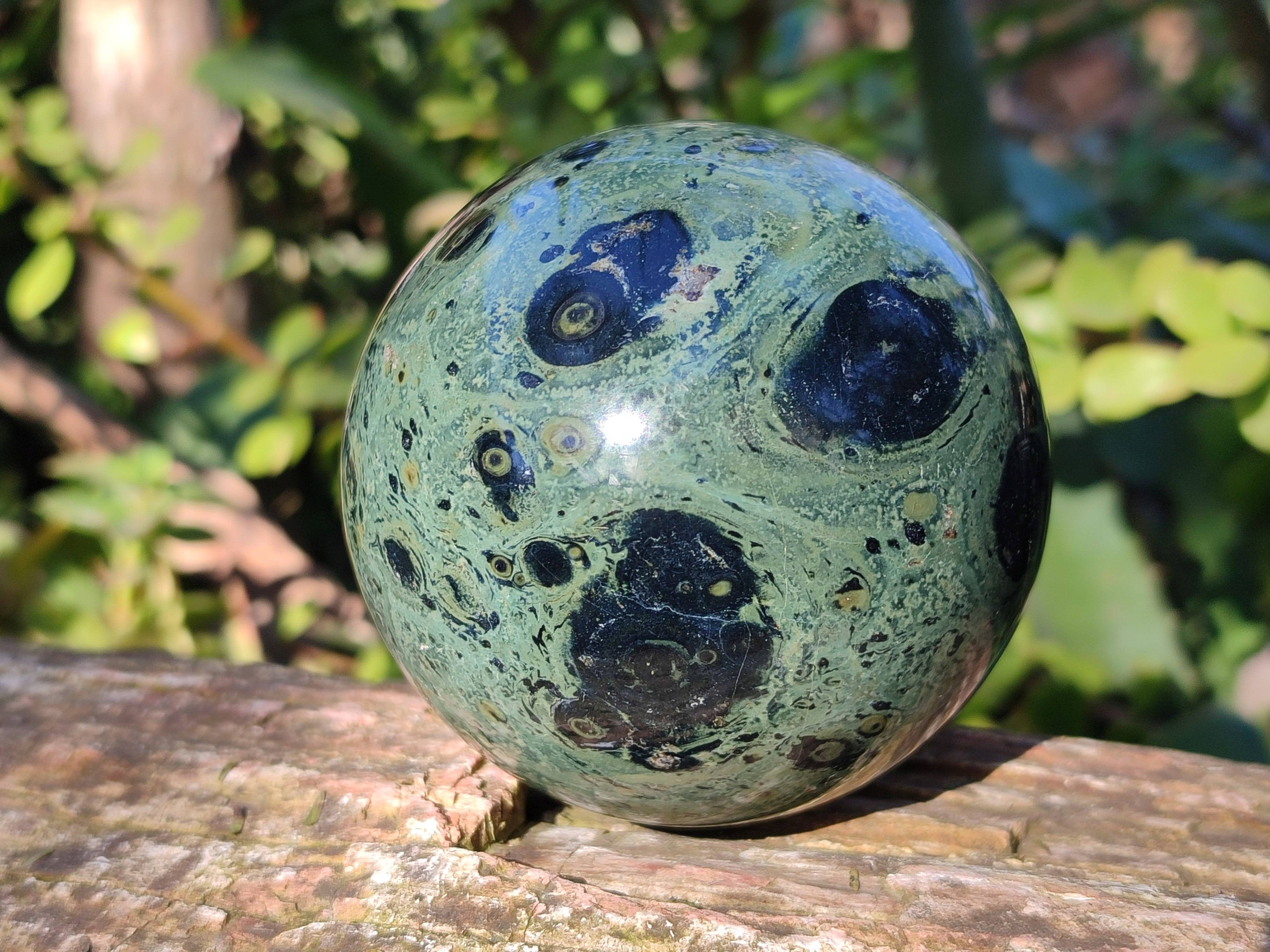 Polished Fossilized Stromatolite Jasper Spheres x 4 From Katsepy, Madagascar - Toprock Gemstones and Minerals 
