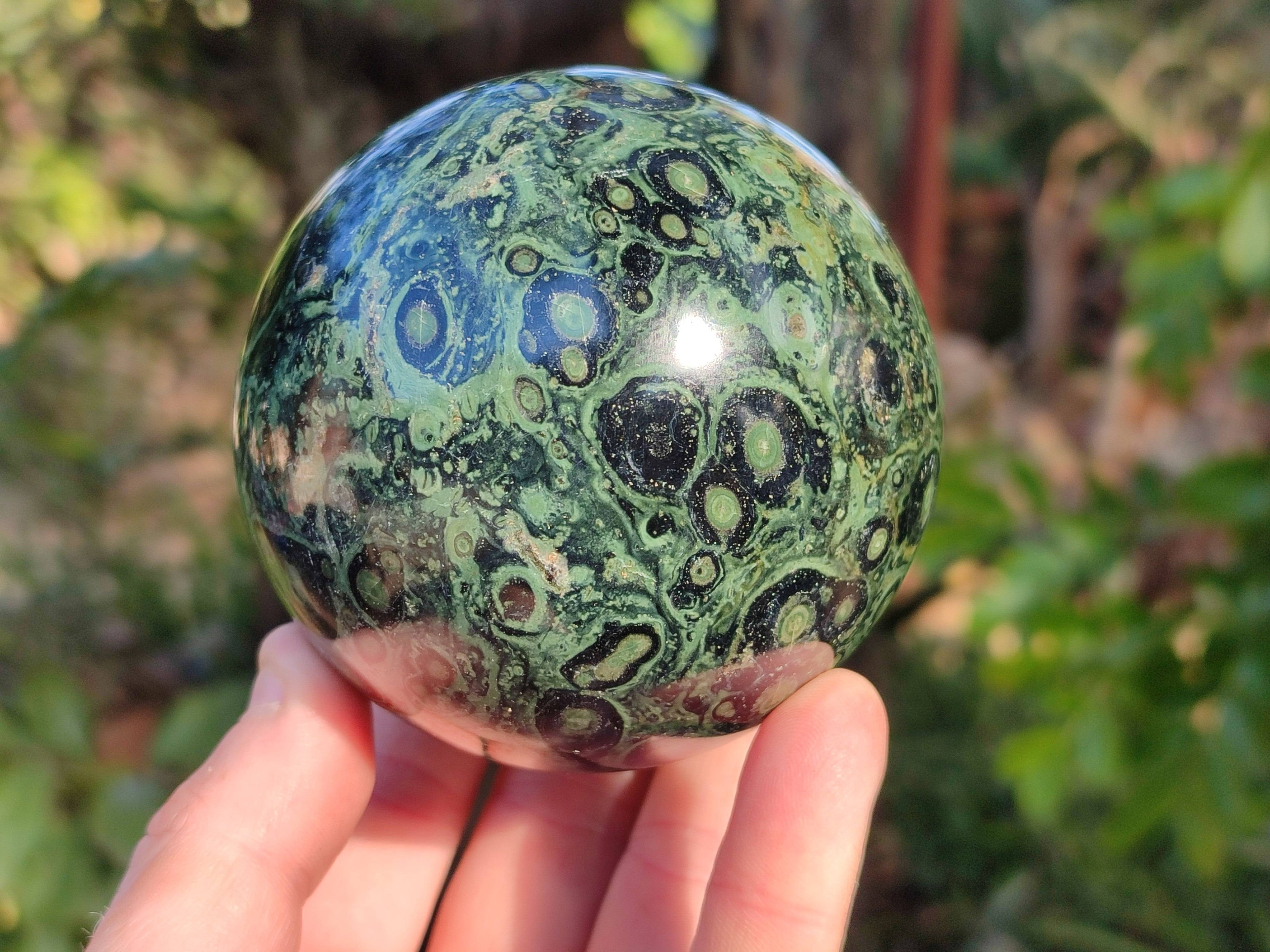 Polished Fossilized Stromatolite Jasper Spheres x 4 From Katsepy, Madagascar - Toprock Gemstones and Minerals 