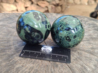 Polished Fossilized Stromatolite Jasper Spheres x 4 From Katsepy, Madagascar
