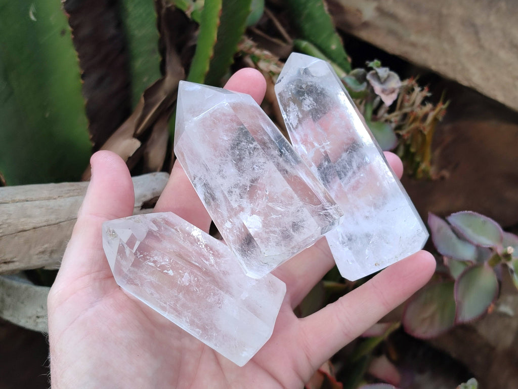 Polished Clear Quartz Crystals x 6 From Madagascar - Toprock Gemstones and Minerals 