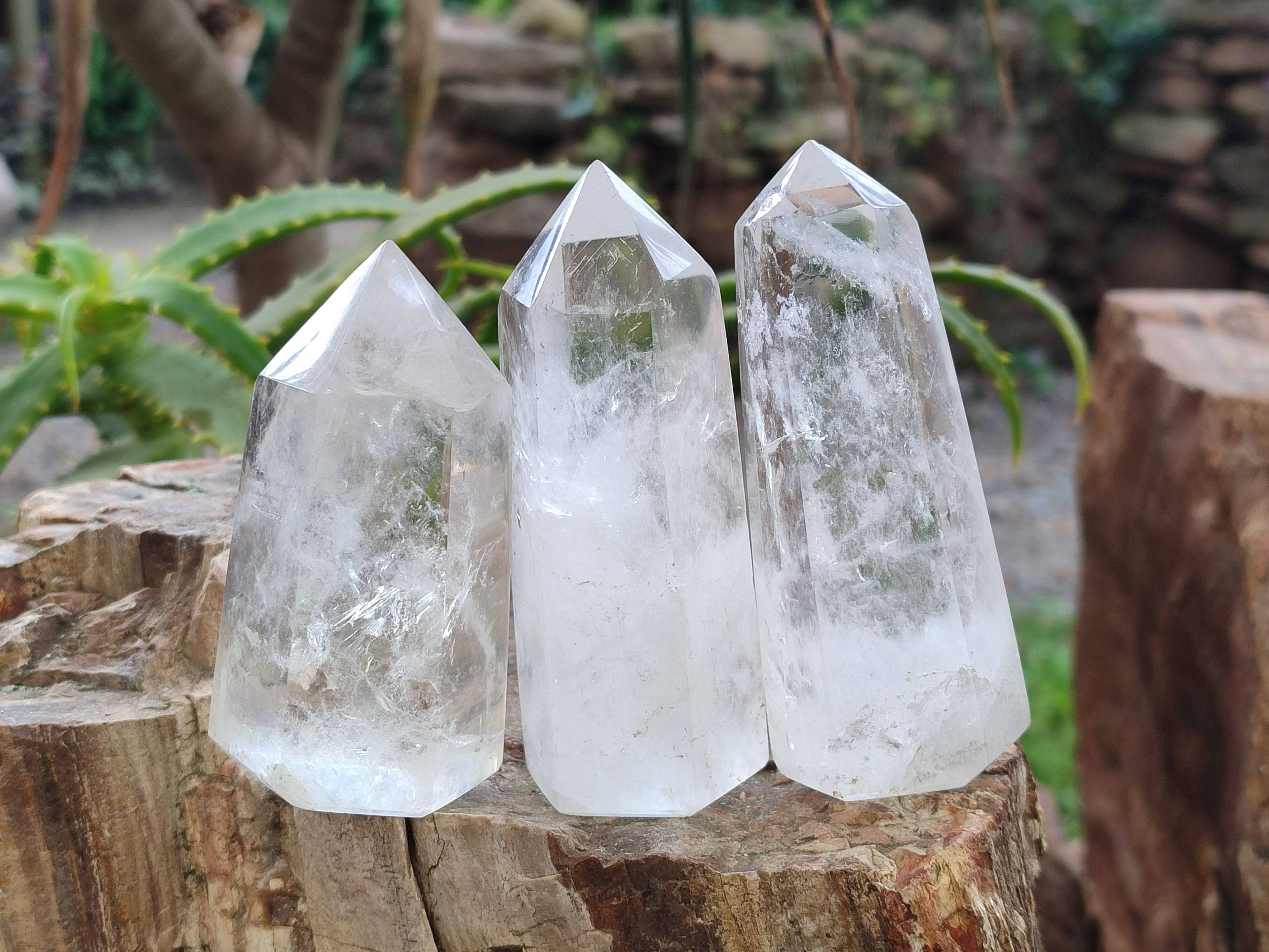 Polished Clear Quartz Crystals x 6 From Madagascar - Toprock Gemstones and Minerals 