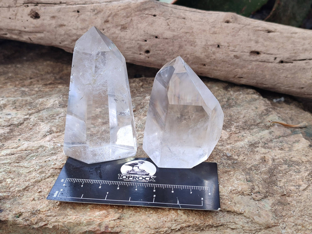 Polished Clear Quartz Crystals x 6 From Madagascar - Toprock Gemstones and Minerals 