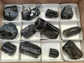Natural Schorl Black Tourmaline Specimens x 12 From Zimbabwe - Toprock Gemstones and Minerals 