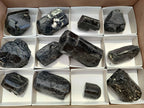Natural Schorl Black Tourmaline Specimens x 12 From Zimbabwe - Toprock Gemstones and Minerals 