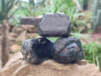 Natural Schorl Black Tourmaline Specimens x 12 From Zimbabwe