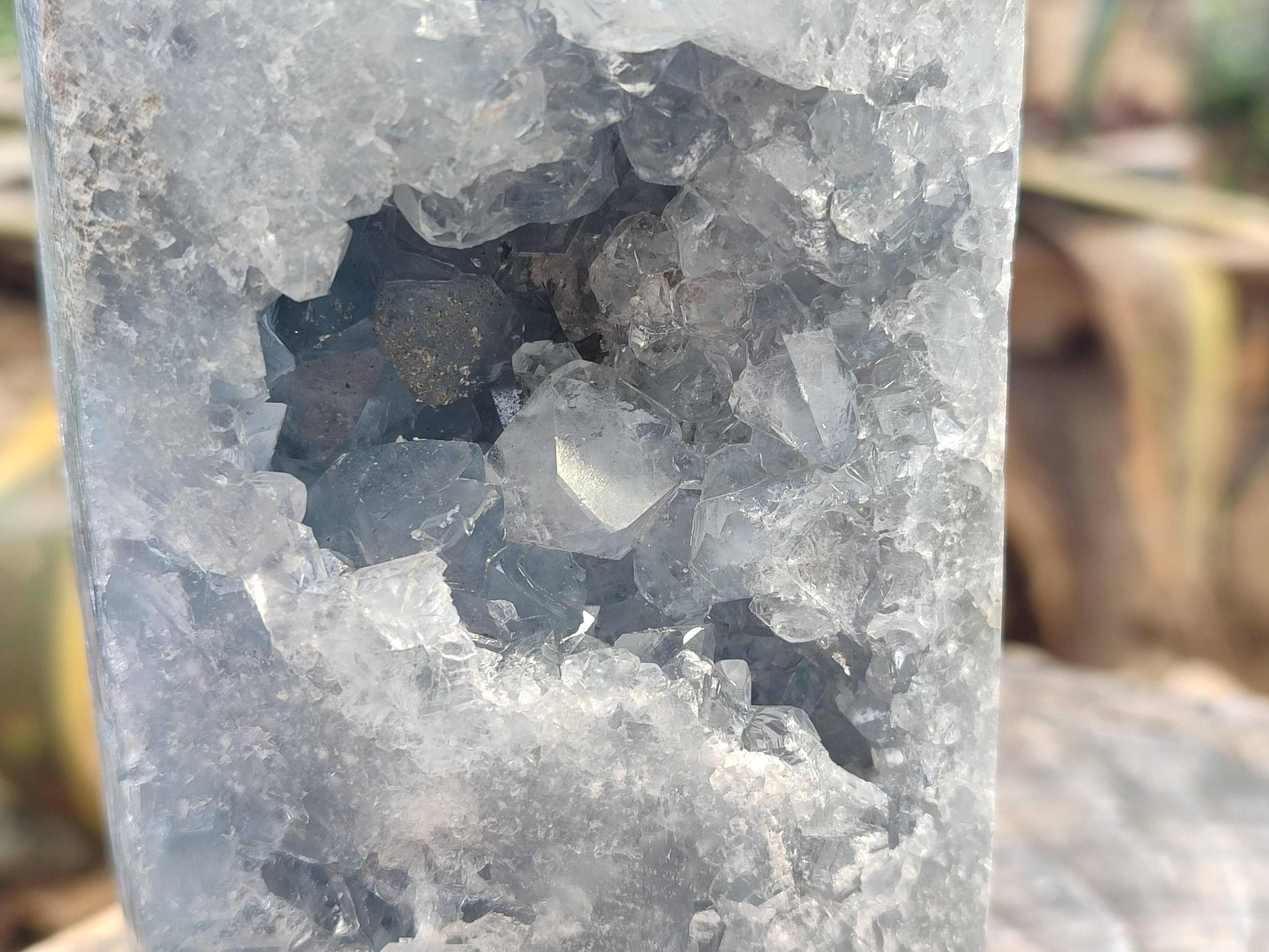 Polished Celestite Points x 2 From Sakoany, Madagascar - Toprock Gemstones and Minerals 