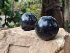 Polished Blue Spark Iolite Spheres x 3 From Ambatofinandrahana, Madagascar - Toprock Gemstones and Minerals 