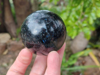 Polished Blue Spark Iolite Spheres x 3 From Ambatofinandrahana, Madagascar