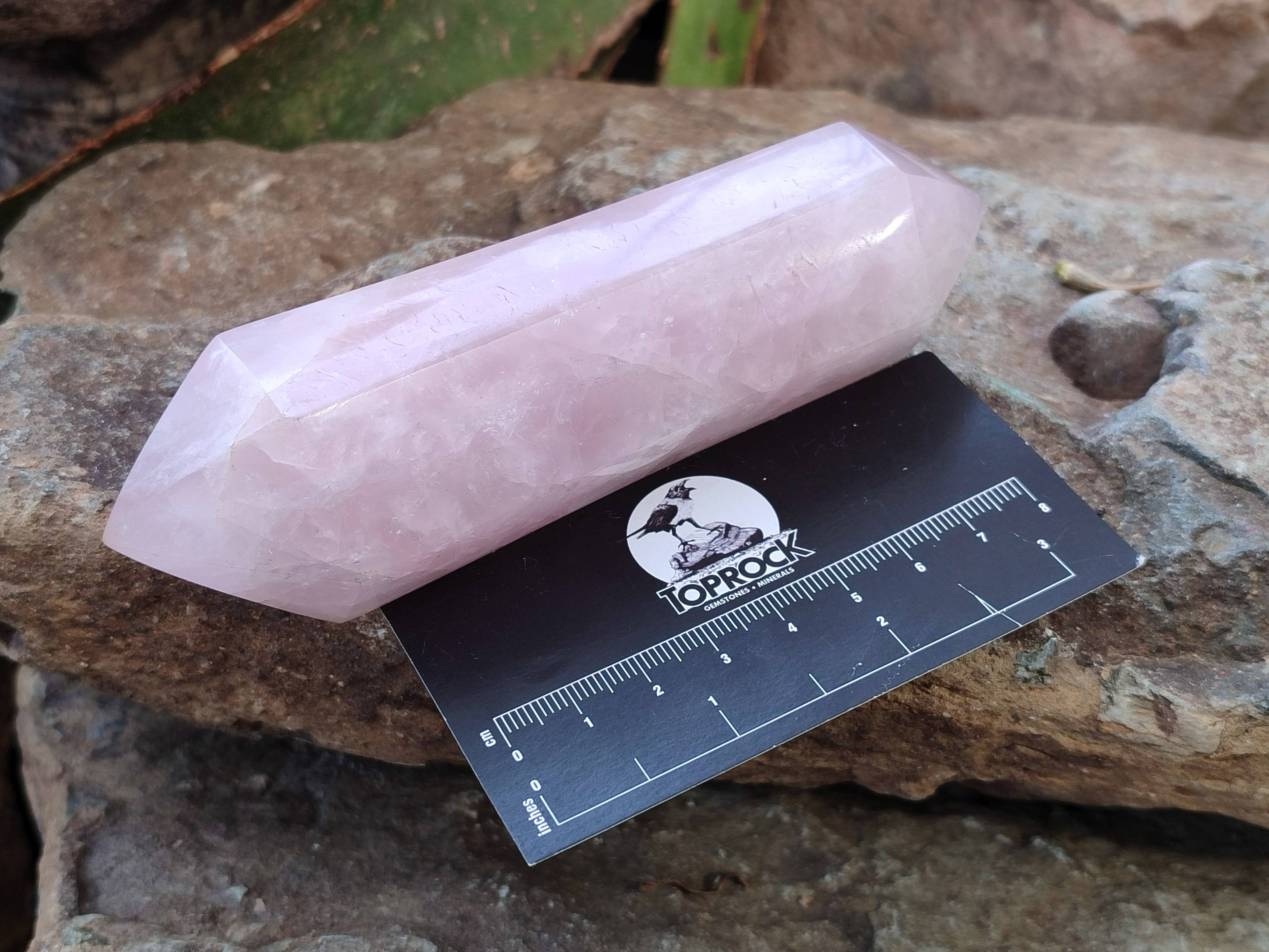 Polished Double Terminated Rose Quartz Points x 4 From Madagascar - Toprock Gemstones and Minerals 