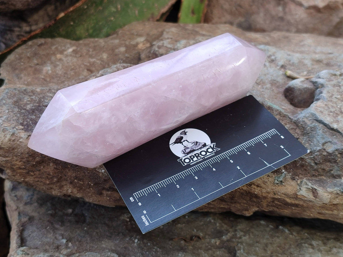 Polished Double Terminated Rose Quartz Points x 4 From Madagascar - Toprock Gemstones and Minerals 