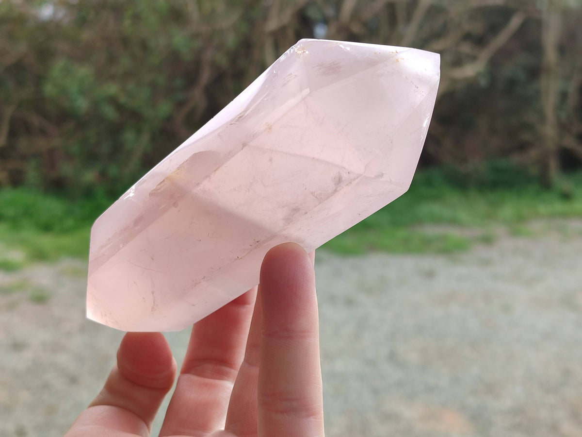 Polished Double Terminated Rose Quartz Points x 4 From Madagascar - Toprock Gemstones and Minerals 