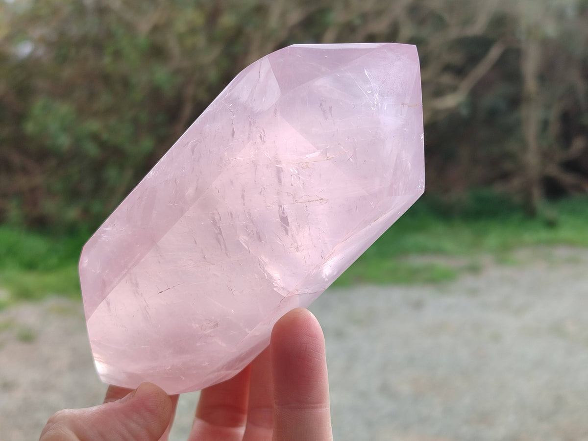 Polished Double Terminated Rose Quartz Points x 4 From Madagascar - Toprock Gemstones and Minerals 