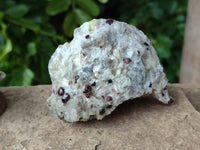 Natural Red Pyrope Garnet Crystals in Quartz Feldspar Matrix x 15 From Namibia