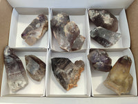 Natural Smokey Amethyst Quartz Crystals x 9 From Brandberg, Namibia