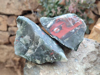 Natural Bloodstone Cobbed Specimens x 12 From Swaziland