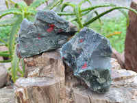 Natural Bloodstone Cobbed Specimens x 12 From Swaziland