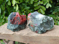 Natural Bloodstone Cobbed Specimens x 12 From Swaziland