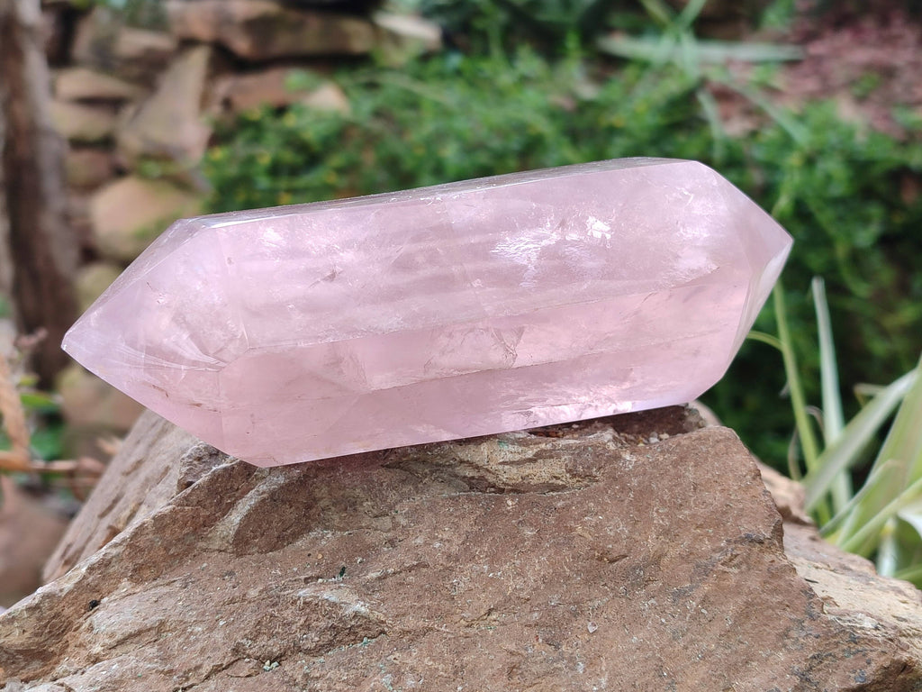 Polished Double Terminated Rose Quartz Points x 2 From Madagascar - Toprock Gemstones and Minerals 