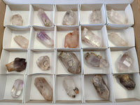 Natural Smokey Amethyst Quartz Crystals x 20 From Brandberg, Namibia