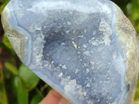 Polished Blue Lace Agate Standing Free Forms x 3 From Malawi - Toprock Gemstones and Minerals 