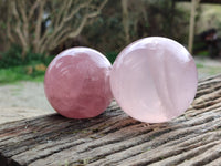 Polished Star Rose Quartz Spheres x 4 Madagascar